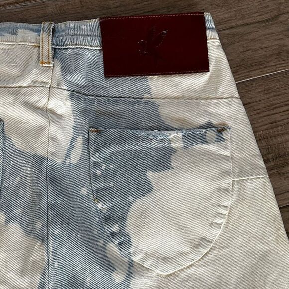 One Teaspoon Bleached Denim Mini Skirt Sea Drifter size 25 - Picture 9 of 12